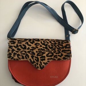 Soruka Red and Leopard Crossbody Bag